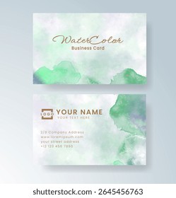 Beautiful business card template with watercolor