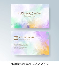 Beautiful business card template with watercolor