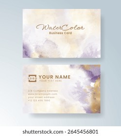 Beautiful business card template with watercolor