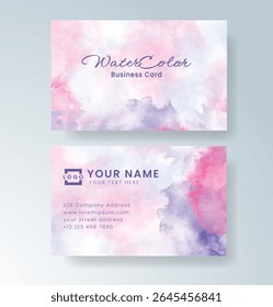 Beautiful business card template with watercolor