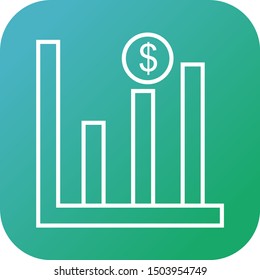 Beautiful Business chart Vector line icon