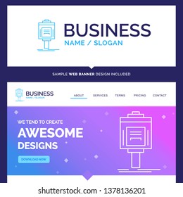 Beautiful Business Concept Brand Name valet, parking, service, hotel, valley Logo Design and Pink and Blue background Website Header Design template. Place for Slogan / Tagline. Exclusive Website bann