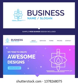 Beautiful Business Concept Brand Name Ecology, monitoring, pollution, research, science Logo Design and Pink and Blue background Website Header Design template. Place for Slogan / Tagline. Exclusive W