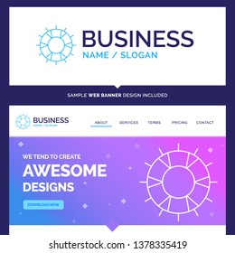 Beautiful Business Concept Brand Name help, lifebuoy, lifesaver, save, support Logo Design and Pink and Blue background Website Header Design template. Place for Slogan / Tagline. Exclusive Website ba