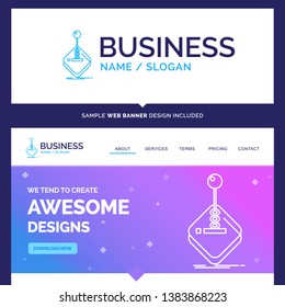 Beautiful Business Concept Brand Name arcade, game, gaming, joystick, stick Logo Design and Pink and Blue background Website Header Design template. Place for Slogan / Tagline. Exclusive Website banne