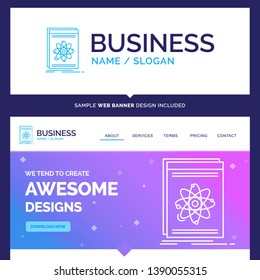 Beautiful Business Concept Brand Name Api, application, developer, platform, science Logo Design and Pink and Blue background Website Header Design template. Place for Slogan / Tagline. Exclusive Webs