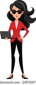 A beautiful Business woman hold on laptop