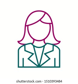 Beautiful Business woman vector line icon