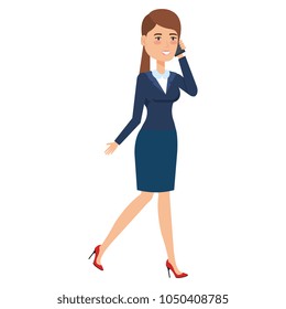 beautiful businesswoman calling with smartphone