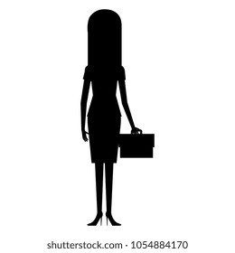 beautiful businesswoman with portfolio avatar character