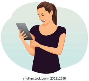 Beautiful businesswoman with tablet computer