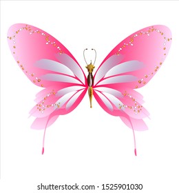 beautiful butterflies, blue,isolated on a white