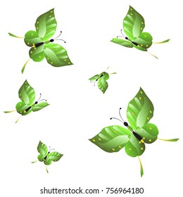 beautiful butterflies, blue,isolated on a white