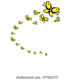 beautiful  butterflies, isolated on a white