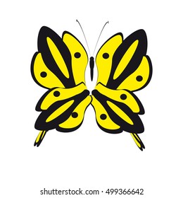 beautiful  butterflies, isolated on a white