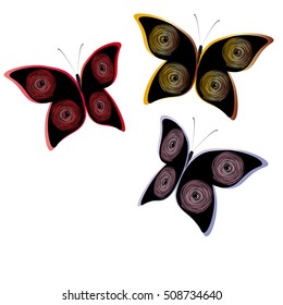 beautiful  butterflies, isolated on a white  