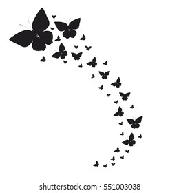 beautiful butterflies, on a white
