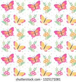 Beautiful butterflies pattern. abstract animal background. multicolored. modern design. vector illustration. trendy vector design, seamless