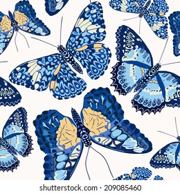 Beautiful butterflies pattern, seamless wallpaper