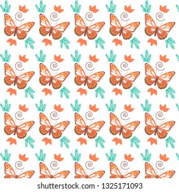 Beautiful butterflies seamless pattern. abstract animal background. multicolored. modern design. vector illustration. trendy vector design