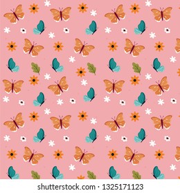Beautiful butterflies seamless pattern. abstract animal background. multicolored. modern design. vector illustration. trendy vector design