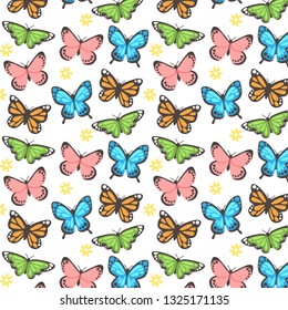 Beautiful butterflies seamless pattern. abstract animal background. multicolored. modern design. vector illustration. trendy vector design