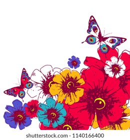 Beautiful butterflies set, vector