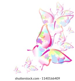 Beautiful butterflies set, vector