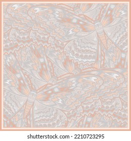 Beautiful butterflies. Summer abstract pattern. Vector illustration with flight insects. Pastel color. Vintage. Template for fabrics, textiles, interior, pillows and scarves.
