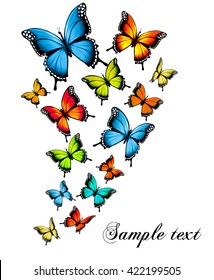 Beautiful butterfly background. Vector.