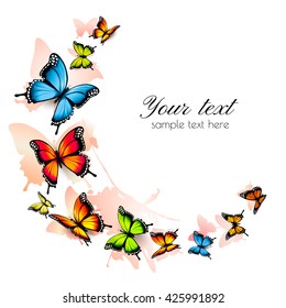 Beautiful butterfly background. Vector.