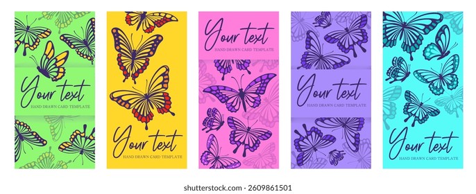 Beautiful butterfly background vector set