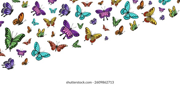 Beautiful butterfly background vector set