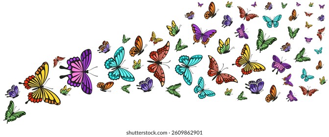 Beautiful butterfly background vector set