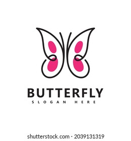 Beautiful butterfly brand logo icon vector