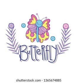 beautiful butterfly with calligraphy character