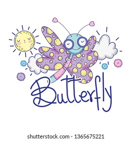 beautiful butterfly with calligraphy character