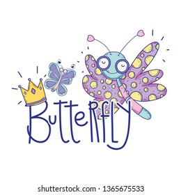beautiful butterfly with calligraphy character