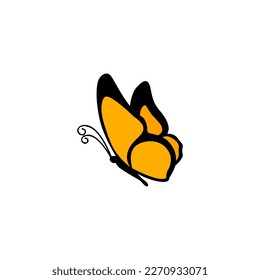 una hermosa mariposa. logo de la mariposa de color.