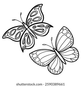 Beautiful Butterfly Coloring Page  Intricate Butterfly Designs for Kids and Adults