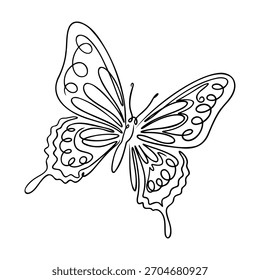 Beautiful Butterfly Continuous One Line Art Drawing Abstract Minimalist Design