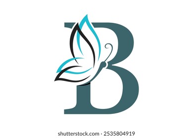belo design borboleta com uma combinação da letra b