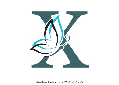 beautiful butterfly design with a combination of the letter x