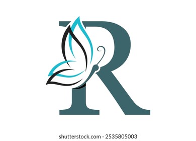 beautiful butterfly design with a combination of the letter r