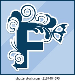 Beautiful butterfly flower capital alphabet letters.
