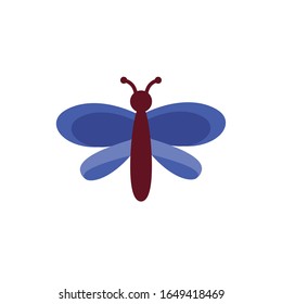 beautiful butterfly flying flat style vector illustration design