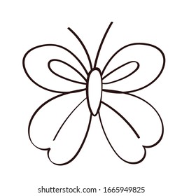 beautiful butterfly flying line style vector illustration design