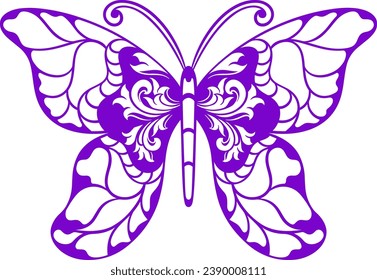 Beautiful butterfly flying . vector illustration