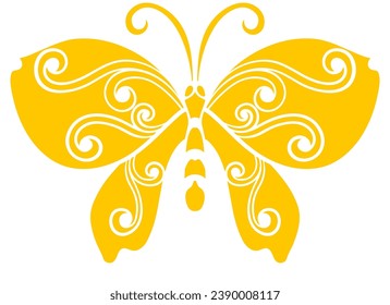 Beautiful butterfly flying . vector illustration