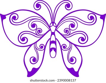 Beautiful butterfly flying . vector illustration